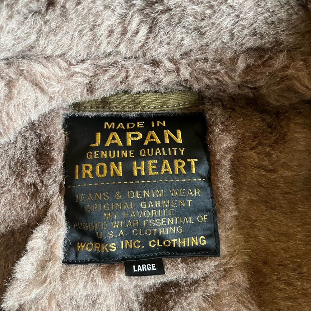 Iron Heart Alpaca-Lined N-1 Deck Jacket (Olive) - Picture 3 of 3